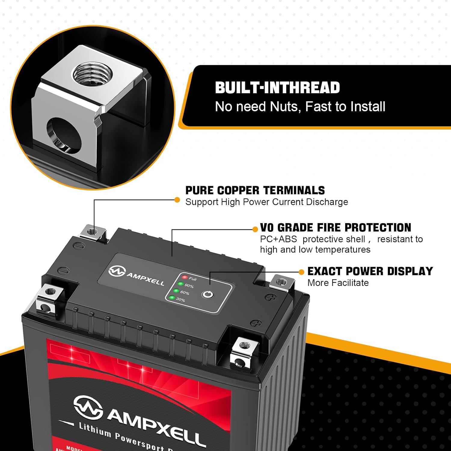 YTX20L-BS – Batería de litio para motocicleta de 12 V, 720 A, 12 Ah, repuesto Yuasa ETX20L Powersport, motocicleta, ATV, UTV, scooter, 4 ruedas y