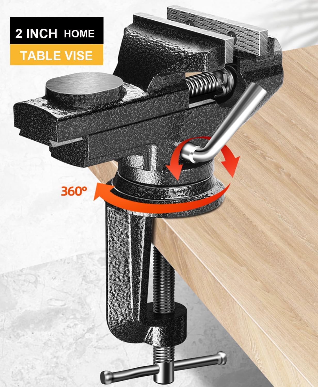 SDFNBRA Tornillo de mesa universal de 2 pulgadas, tornillo de banco con ajuste rápido, tornillo de banco móvil para carpintería, conducto de corte,