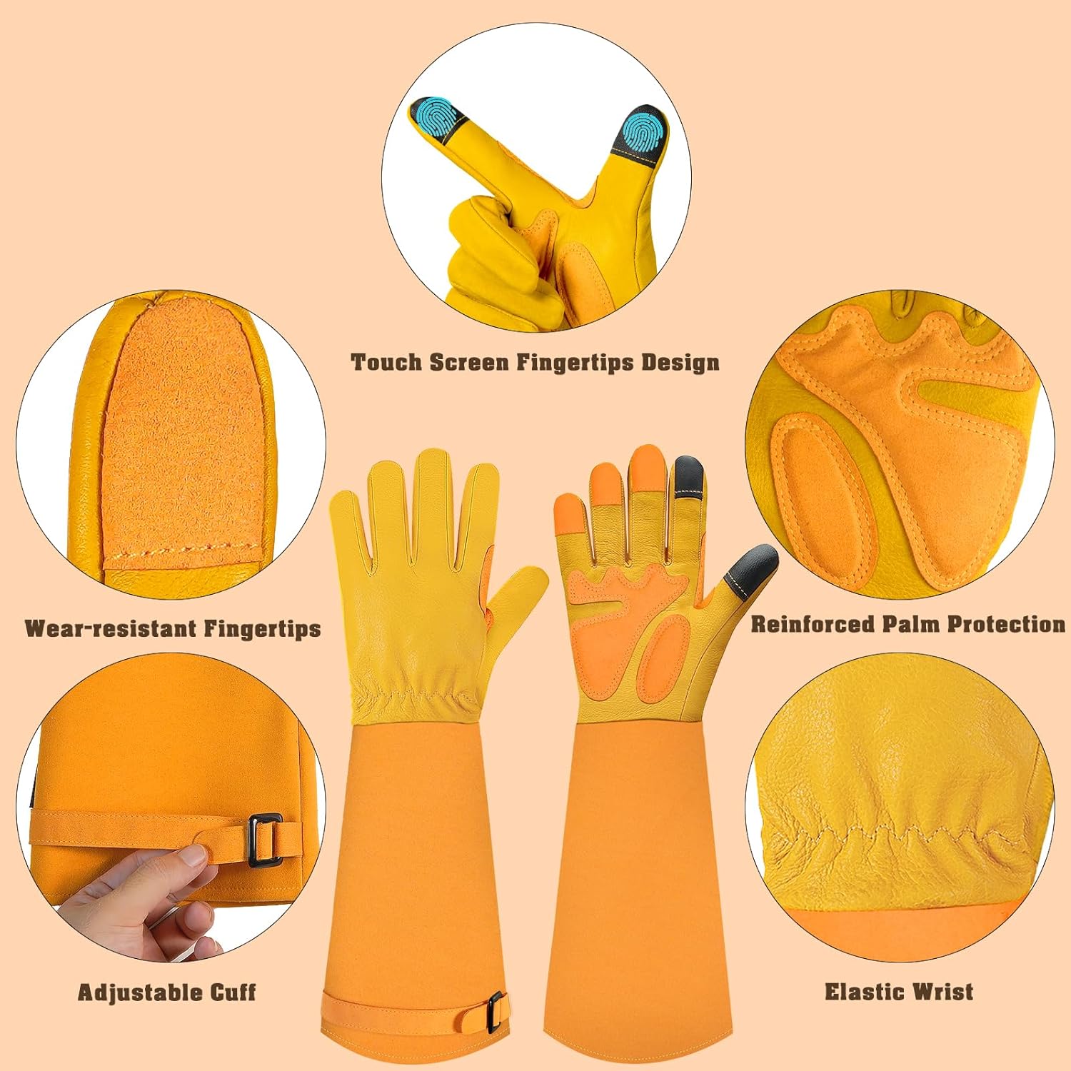 SLARMOR Guantes largos de jardinería para mujereshombres, guantes de poda de rosas resistentes a prueba de espinas