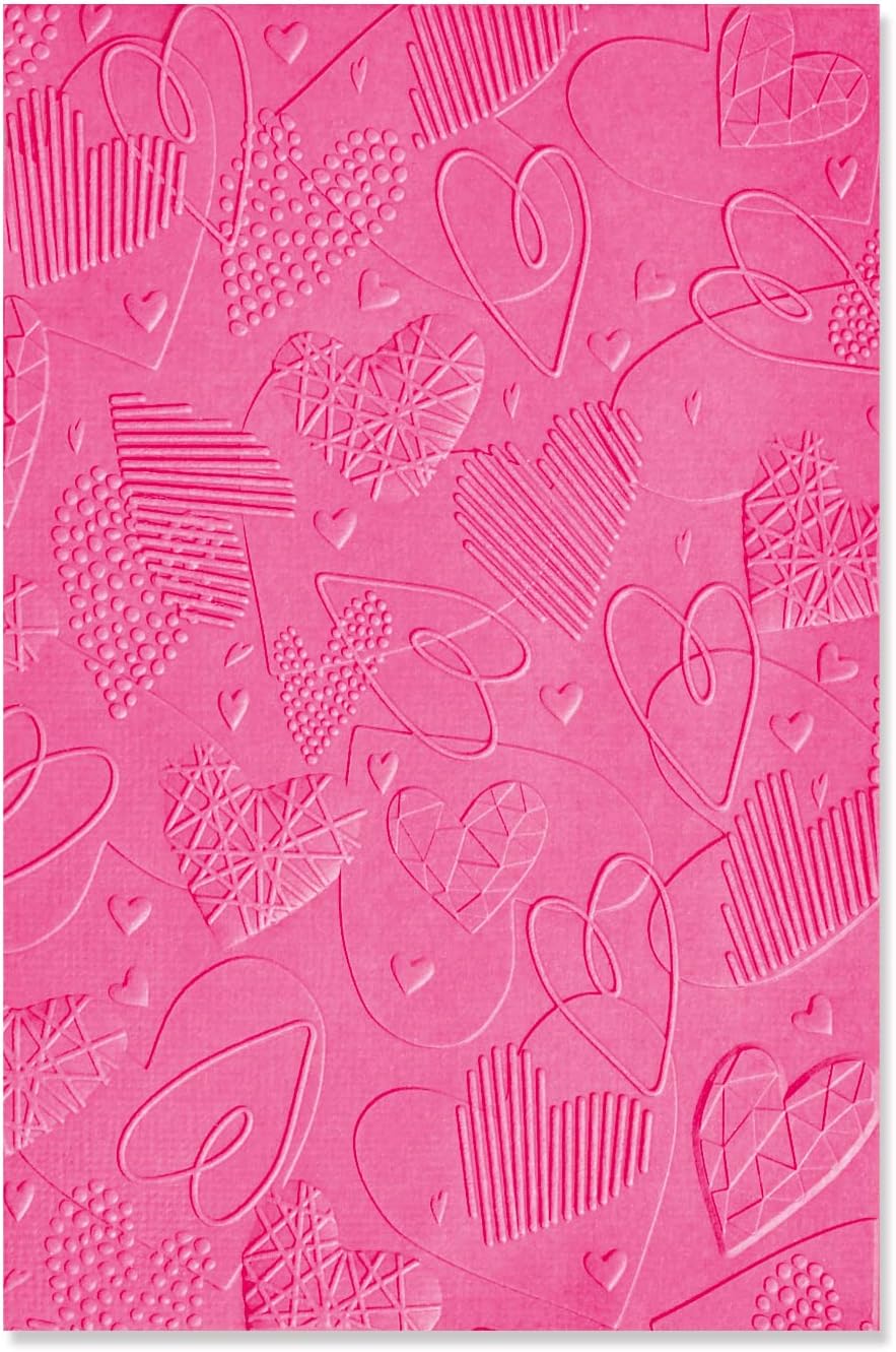 Sizzix Carpeta de impresiones texturizadas 3D Mark Making Hearts por Kath Breen  666038  Capítulo 4 2022 Repujado, gris