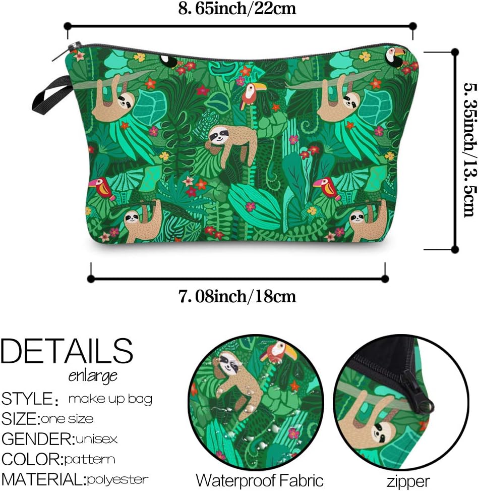 Loomiloo – Bolsa de maquillaje para mujer, espaciosa, ideal para viajes, impermeable, adorable, organizador de llamas, para regalo