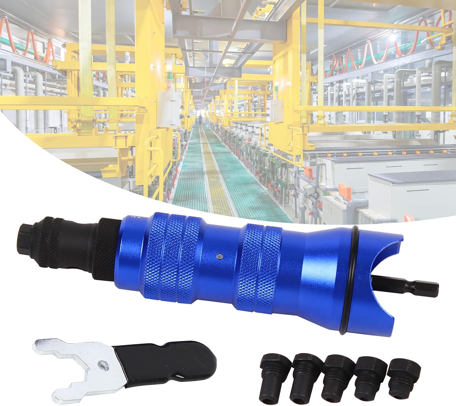 ADR36 – Kit de adaptador para taladro de remache ciego (0.094in, 0.252in), color azul