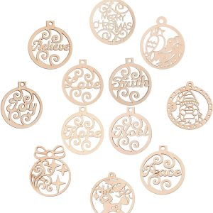 Didiseaon Círculo de madera sin terminar para manualidades, adornos de árbol de Navidad, recortes redondos, rebanadas para Navidad, manualidades, Didiseaon Círculo de madera sin terminar para manualidades, adornos de árbol de Navidad, recortes redondos, rebanadas para Navidad, manualidades,