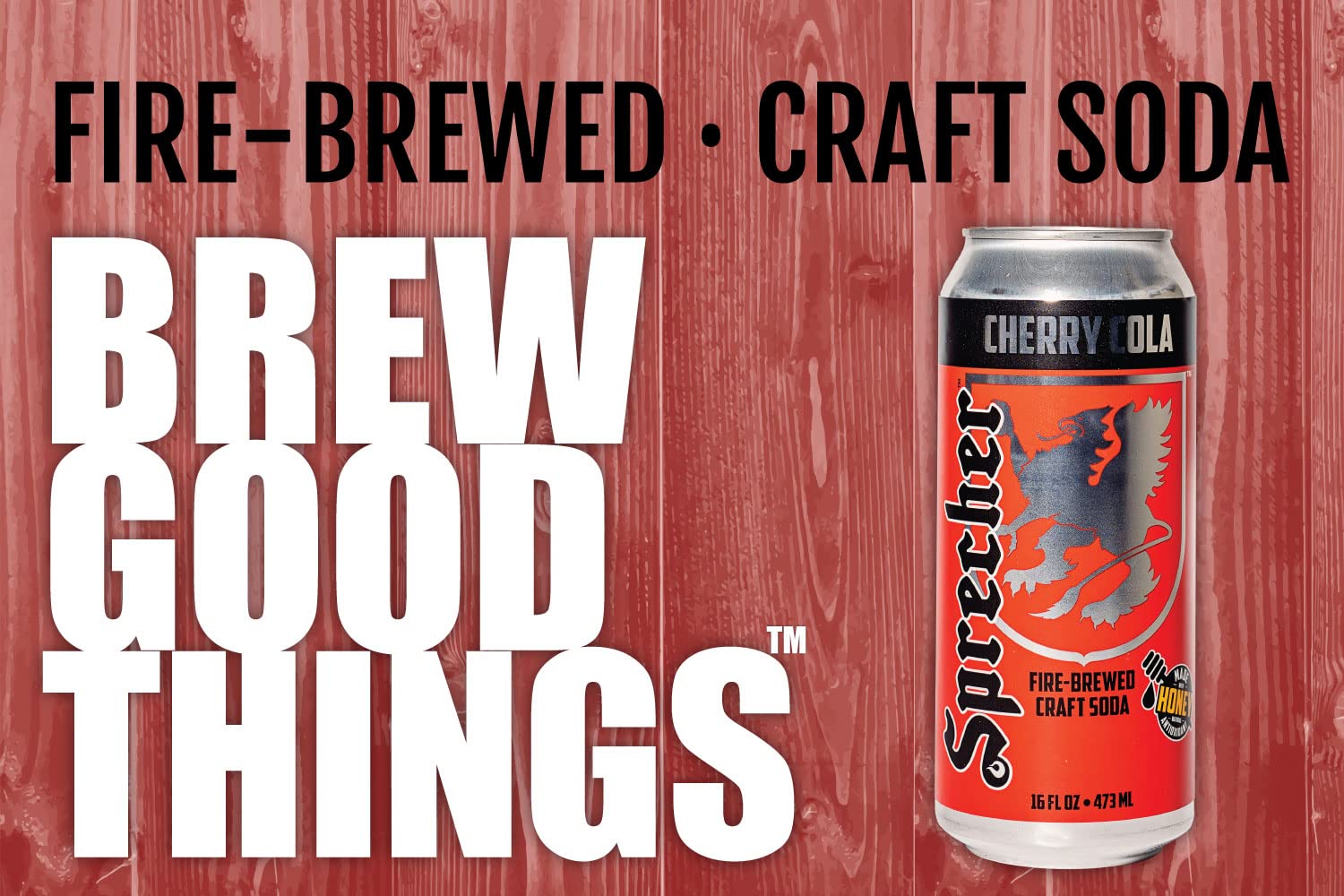Sprecher Cherry Cola, gran sabor, hecho a mano, elaborado al fuego, gourmet, soda artesanal, lata de 16 onzas, paquete de 12