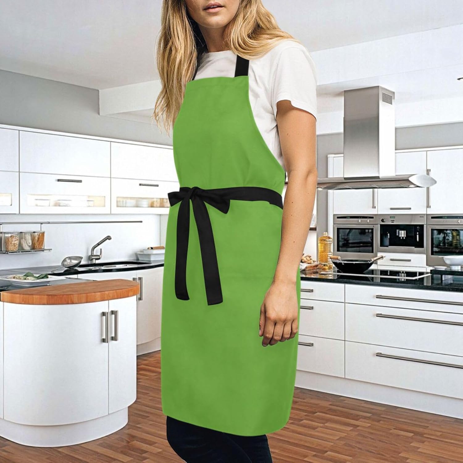 Copos de nieve en rojo en un delantal de cocina para mujer, bolsillos para delantal para hombre, delantal de chef impermeable, delantales para