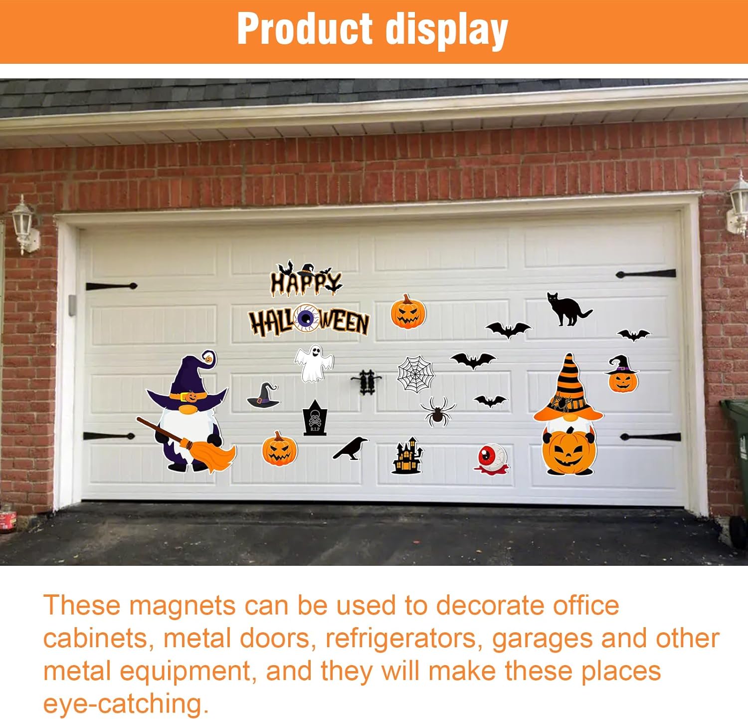 Paquete de 25 calcomanías de gnomo de Halloween, calcomanías de decoración de refrigerador de calabaza para automóvil, puerta de garaje, Halloween,