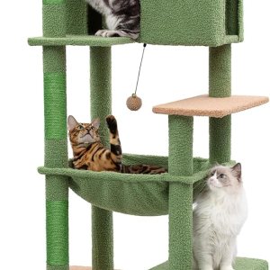 Meow Sir Árbol grande para gatos grandes de 70 pulgadas, torre para gatos multinivel con hamaca grande, condominio súper espacioso y postes anchos Meow Sir Árbol grande para gatos grandes de 70 pulgadas, torre para gatos multinivel con hamaca grande, condominio súper espacioso y postes anchos