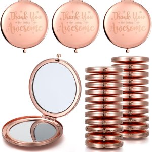Thyle 24 piezas de espejo compacto inspirador Thank You for Being Awesome Portable Handheld Round Makeup Metal Pocket Mirror Regalos de Thyle 24 piezas de espejo compacto inspirador Thank You for Being Awesome Portable Handheld Round Makeup Metal Pocket Mirror Regalos de