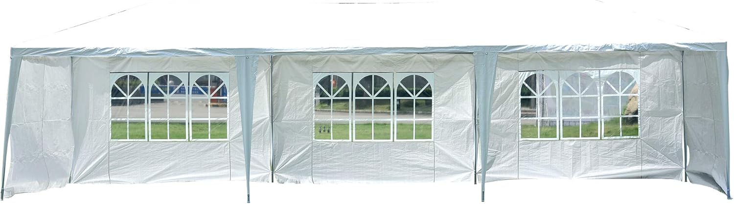 MCombo Tienda de campaña para exteriores de 10 x 30 pies, pabellón de glorieta impermeable con paredes laterales extraíbles 6053 (10 x 30 pies, 5