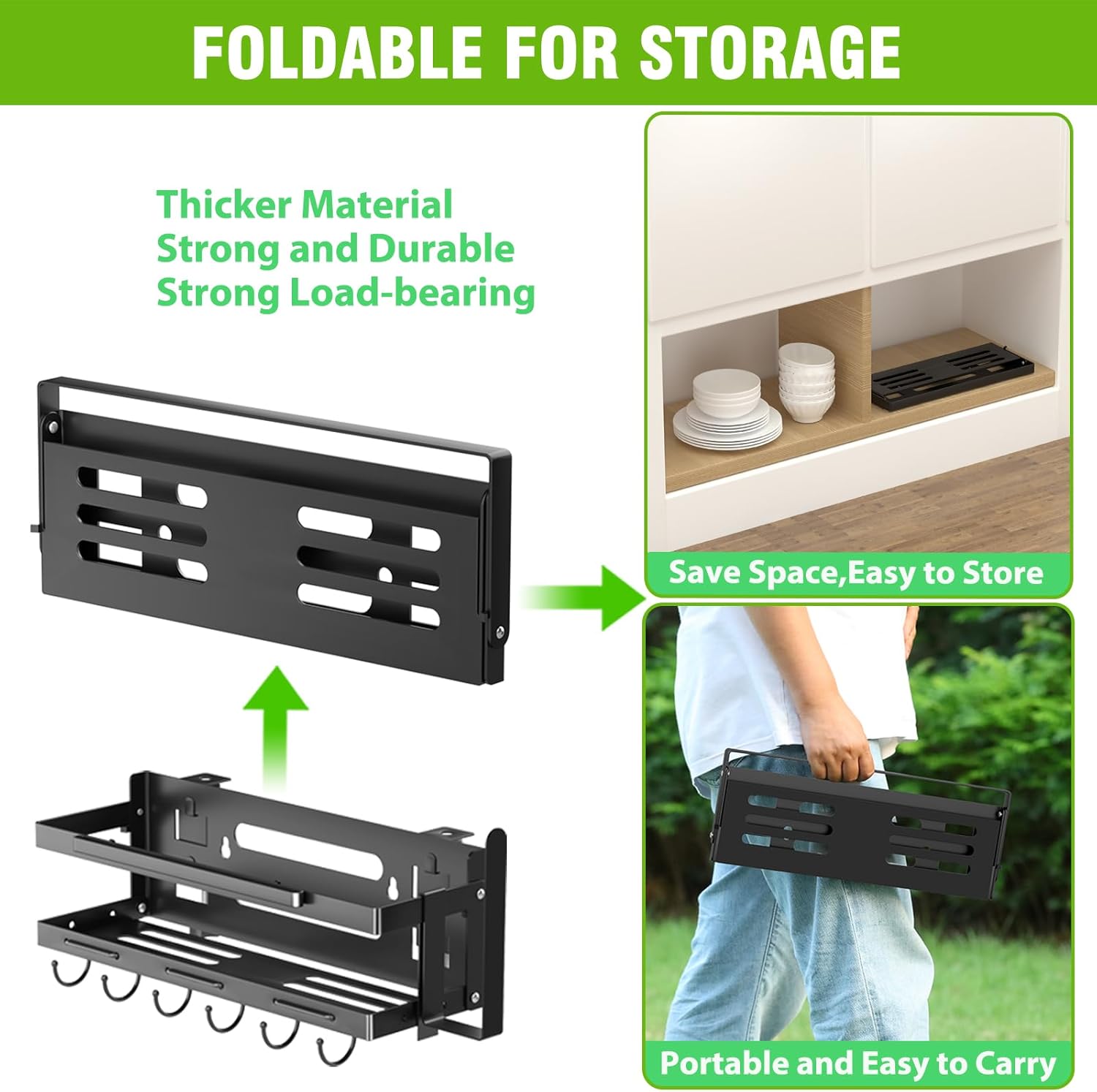 Organizador de parrilla mejorado para parrillas Blackstone de 17″22″, soporte organizador de accesorios de parrilla plegable, caja de almacenamiento