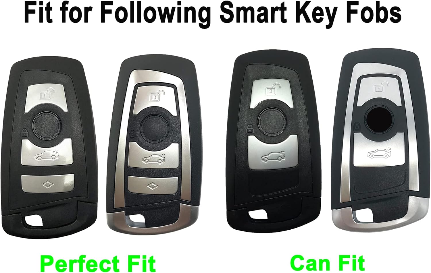 Funda para llavero compatible con BMW 1 3 4 5 6 7 Series X3 X4 M5 M6 GT3 GT5 entrada sin llave con diseño de fibra de carbono ABS (negro)