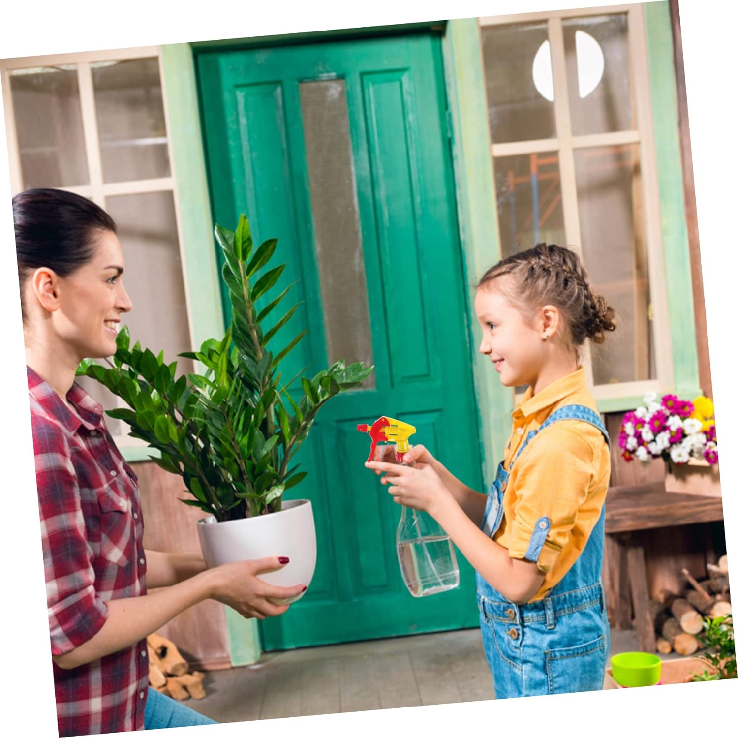 Yardwe 5 botellas de spray de limpieza, pulverizador de botella de spray de vidrio, cabezal de repuesto, cabezales de pulverización, pulverizador de