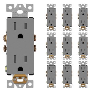 LIDER Receptáculo decorativo de acabado mate con cubierta facial intercambiable, salida de pared segura para niños, resistente a manipulaciones, LIDER Receptáculo decorativo de acabado mate con cubierta facial intercambiable, salida de pared segura para niños, resistente a manipulaciones,