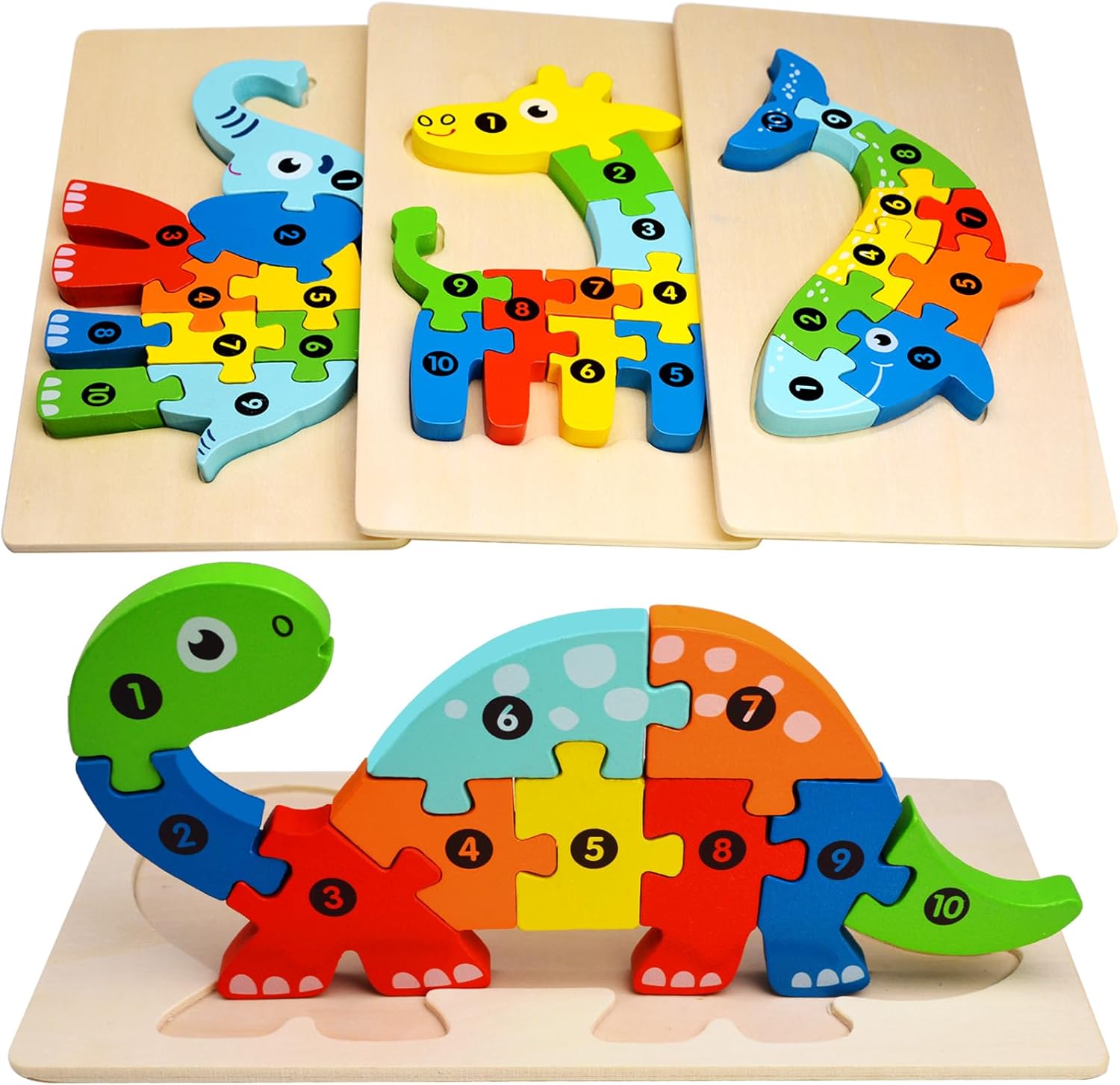 Rompecabezas de madera para niños de 3 a 5 años, regalos ideales para niños, rompecabezas para niños pequeños de 1 a 3 años, juguetes educativos