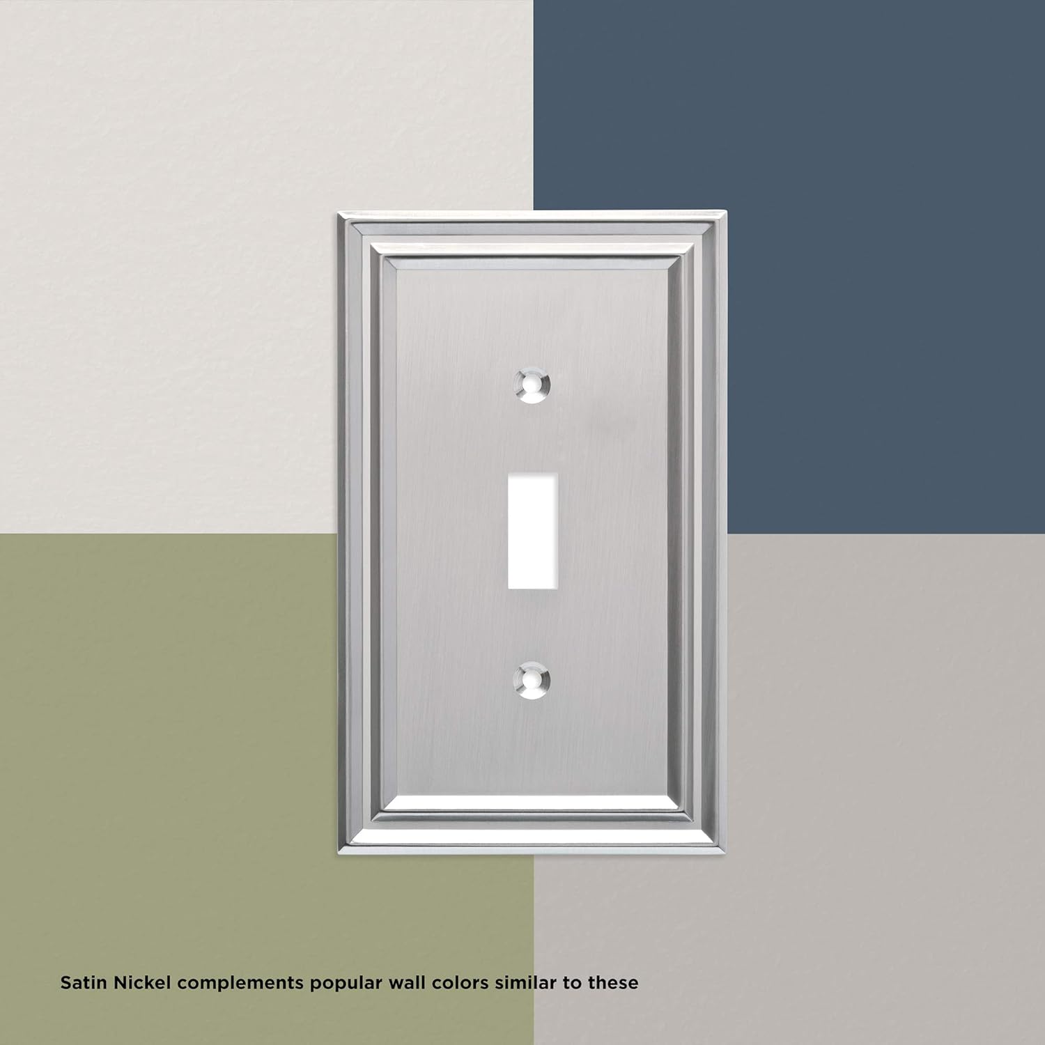 Franklin Brass W35059-SN-C – Placa clásica de pared dúplex con cuentas, placa de interruptorcubierta, níquel satinado, 1 unidad (paquete de 2)