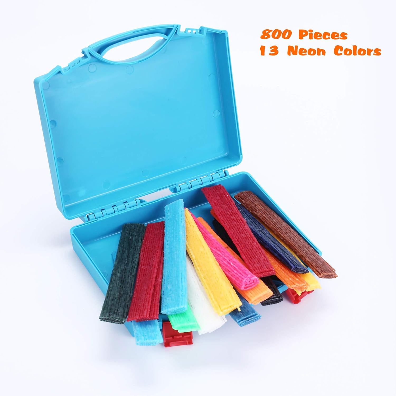 (640 piezas y 1 funda de viaje) varillas de hilo de cera  6 pulgadas, 13 colores neón para niños  Manualidades de bricolaje y suministros para