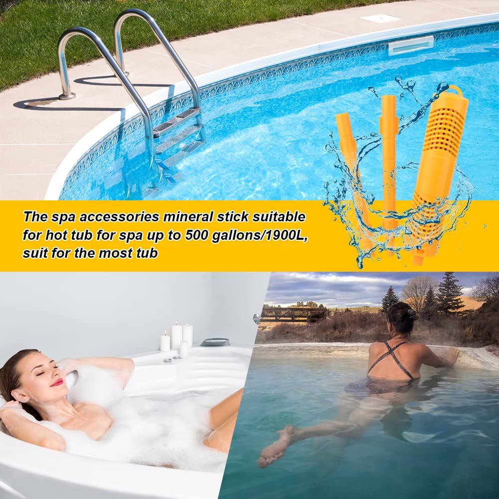 Piezas de barra mineral de spa, barra mineral con filtro de spa para bañera de hidromasaje, dura 4 meses, barra mineral para piscina para filtro de