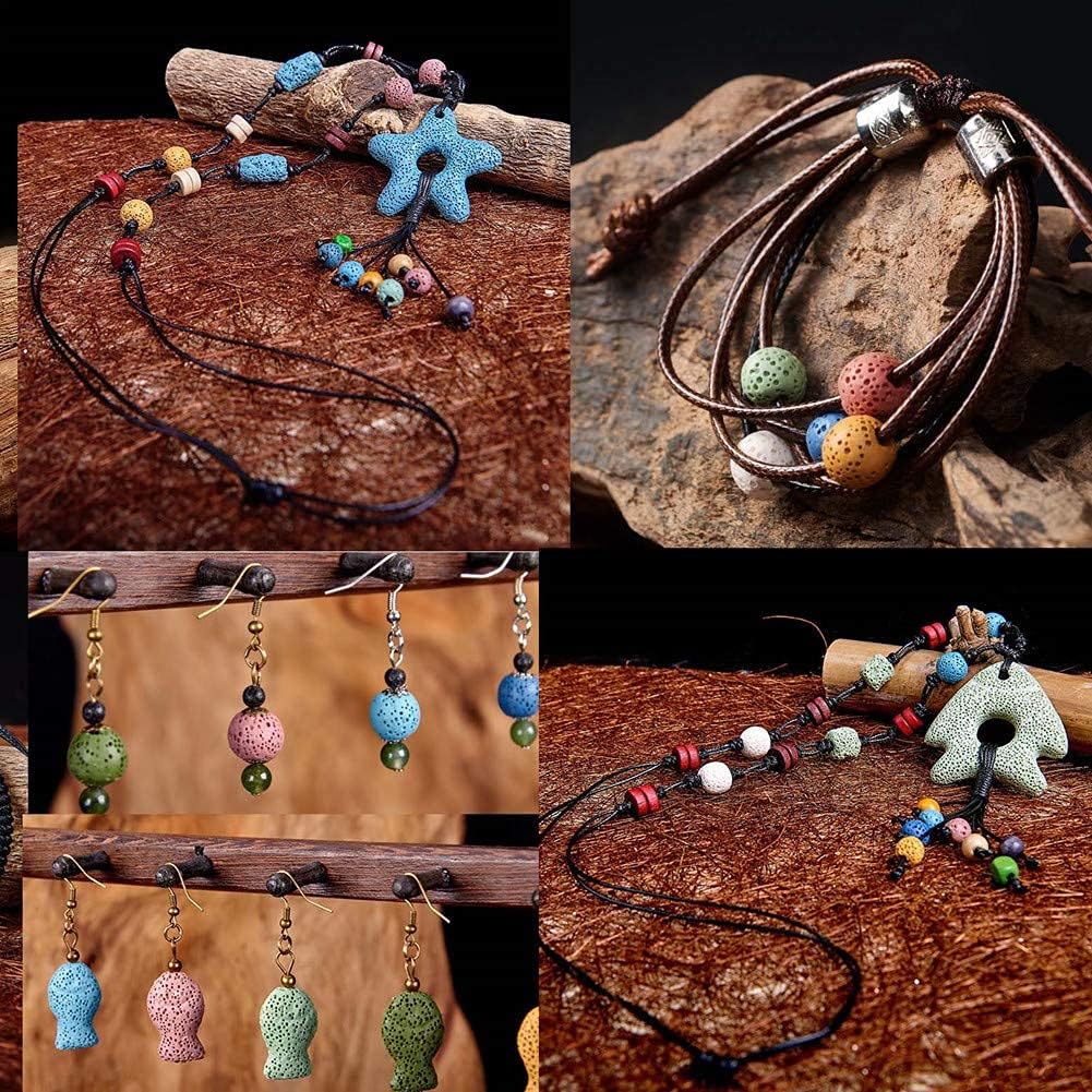 Oameusa Piedra volcánica de lava blanca de 0.315in, cuentas sueltas redondas de ágata para hacer joyas, 1 hebra de 15 pulgadas, 1 hebra por bolsa,