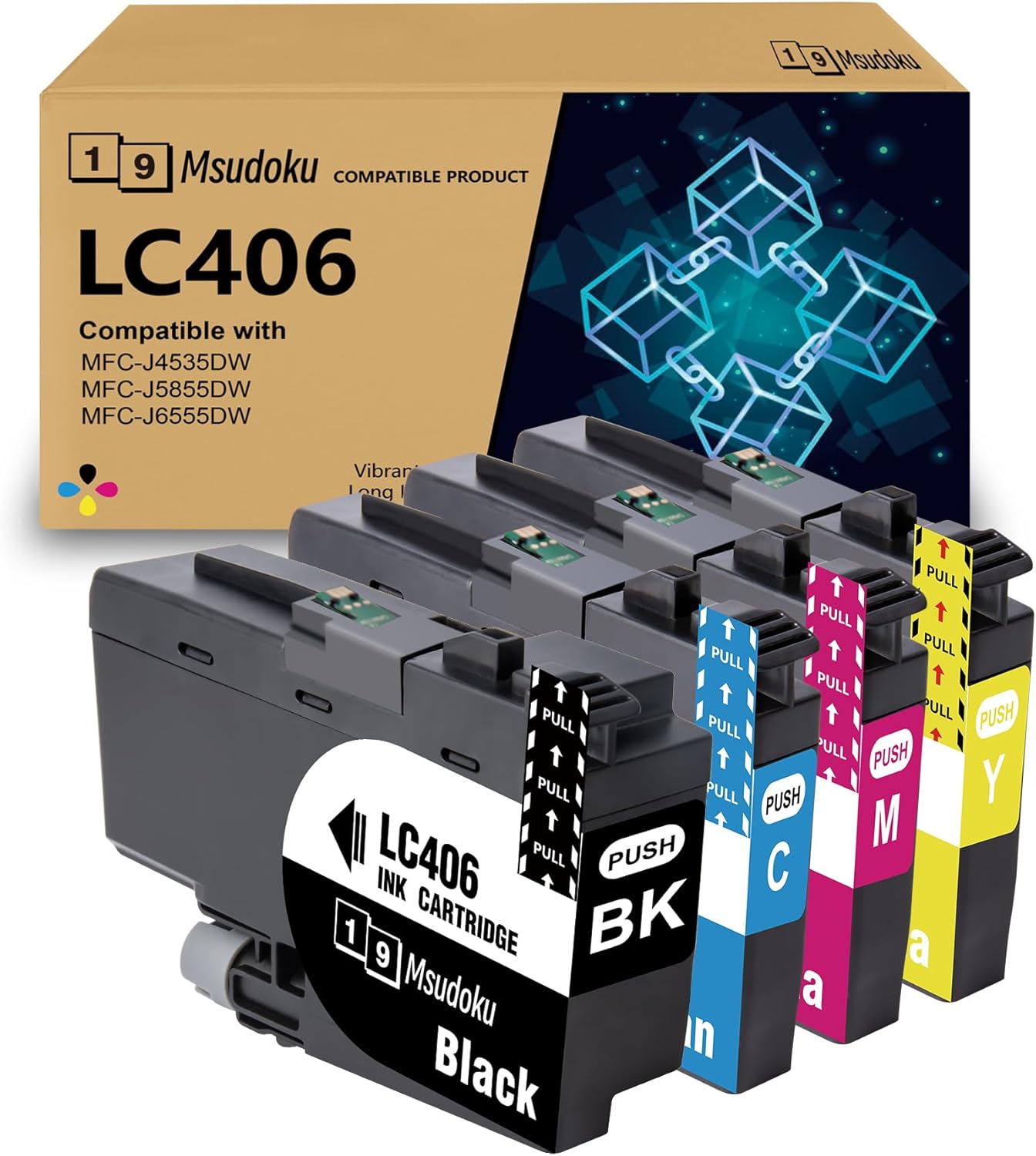 LC406 – Cartuchos de tinta compatibles con cartuchos de tinta Brother LC406 XL LC 406 XL de alto rendimiento, funcionan con impresora Brother
