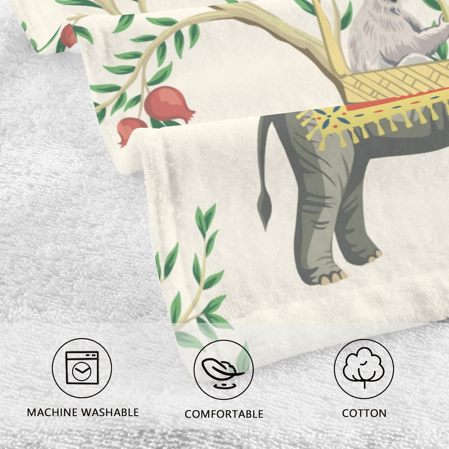 susiyo Chinoiserie Elephant – Toallas de mano de 100 % algodón para baño, 16 x 28 pulgadas