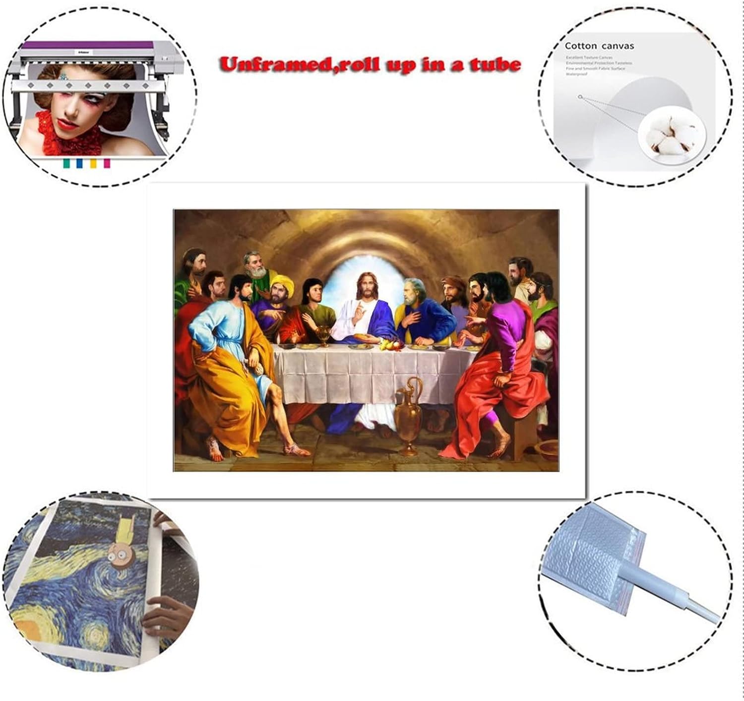 VJS Póster de The Last Supper – Póster artístico de pared y arte de pared, póster moderno para decoración de dormitorio familiar, 16 x 24 pulgadas