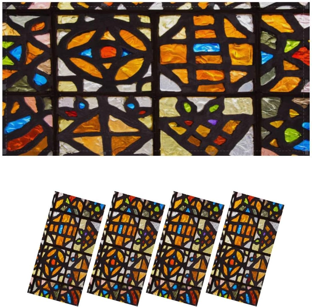 Paquete de 4 cubiertas de luz fluorescente para luz de techo, vidrieras de cristal multicolor para aula, oficina, hogar, 4 x 2 pies, cubierta
