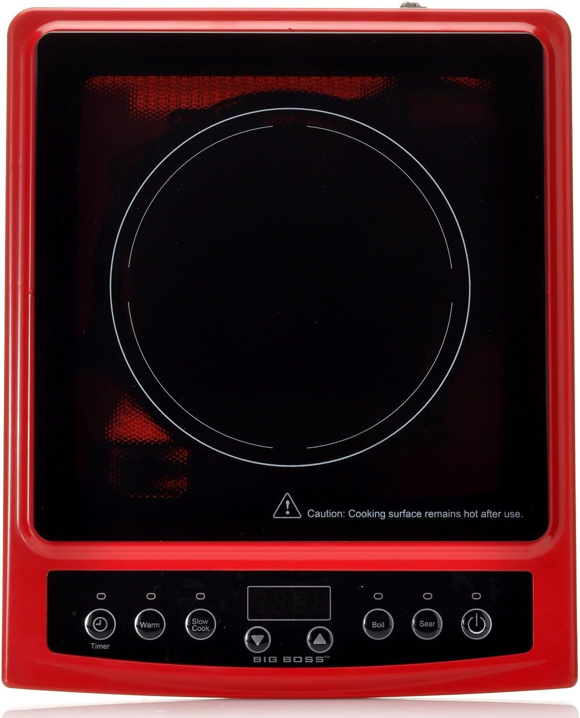 9148 Placa de cocción de inducción de 1300 vatios compatible con utensilios de cocina de inducción, color rojo