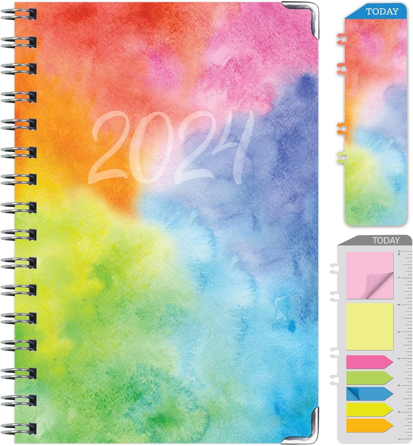 Agenda 2024 de tapa dura (noviembre de 2023 a diciembre de 2024) Agenda diaria, semanal, mensual y anual, de 5.5 x 8 pulgadas, marcapáginas, carpeta