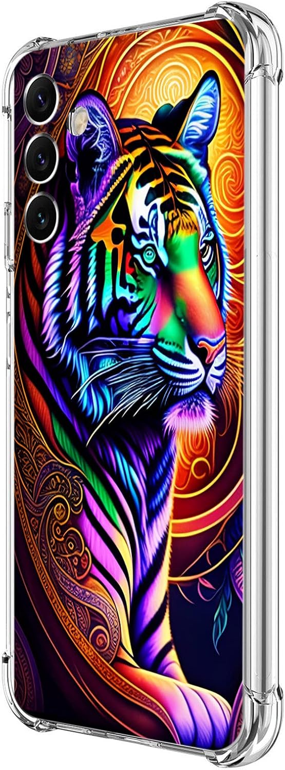 Beaucov Funda para Galaxy A54 5G, diseño de mandala de tigre colorido, protección contra caídas, a prueba de golpes, carcasa protectora de cuerpo