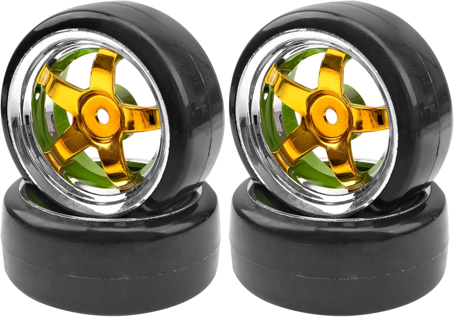 Llantas de plástico duro de 110 RC Drift y llantas de cubo hexagonal de 0.472 in compatibles con Traxxas HSP Tamiya Kyosho Himoto HPI Redcat 110