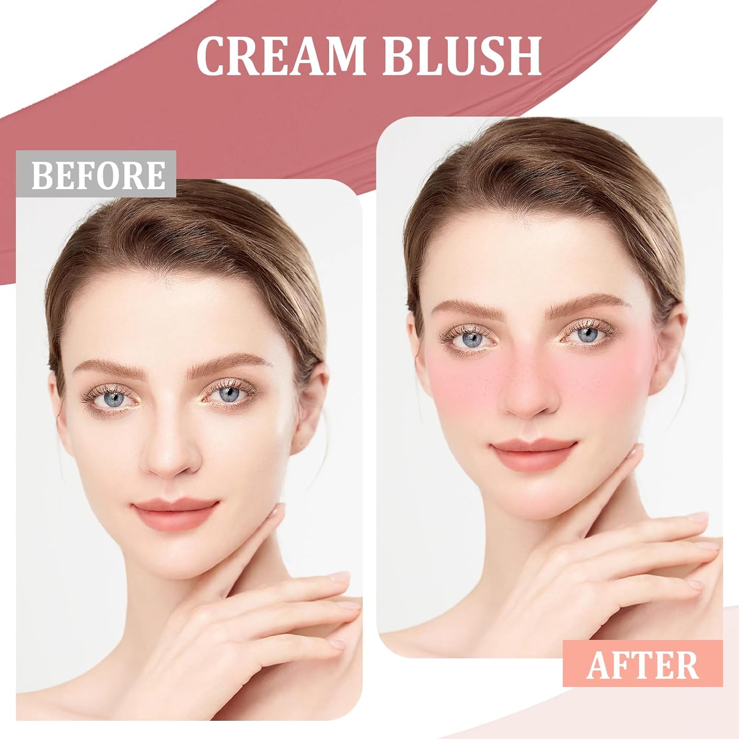 Boobeen Rubor en crema para mejillas, maquillaje líquido mate, ligero, textura de mousse de terciopelo, sensación transpirable, suave rubor de color