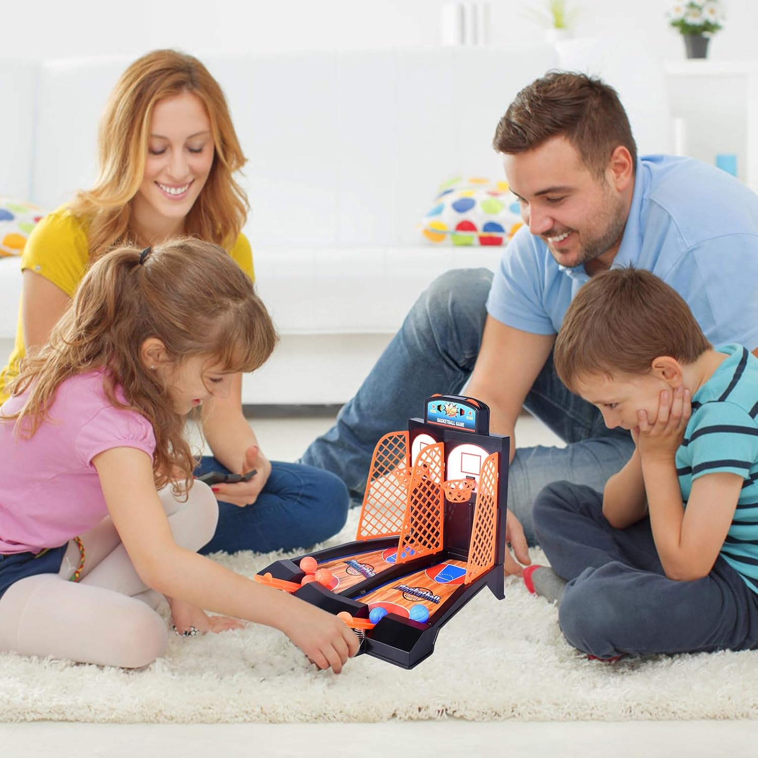 OJYUDD Juego de disparos de baloncesto, juego de baloncesto arcade de escritorio, juego de escritorio de mesa para niños y adultos, juego de aro de