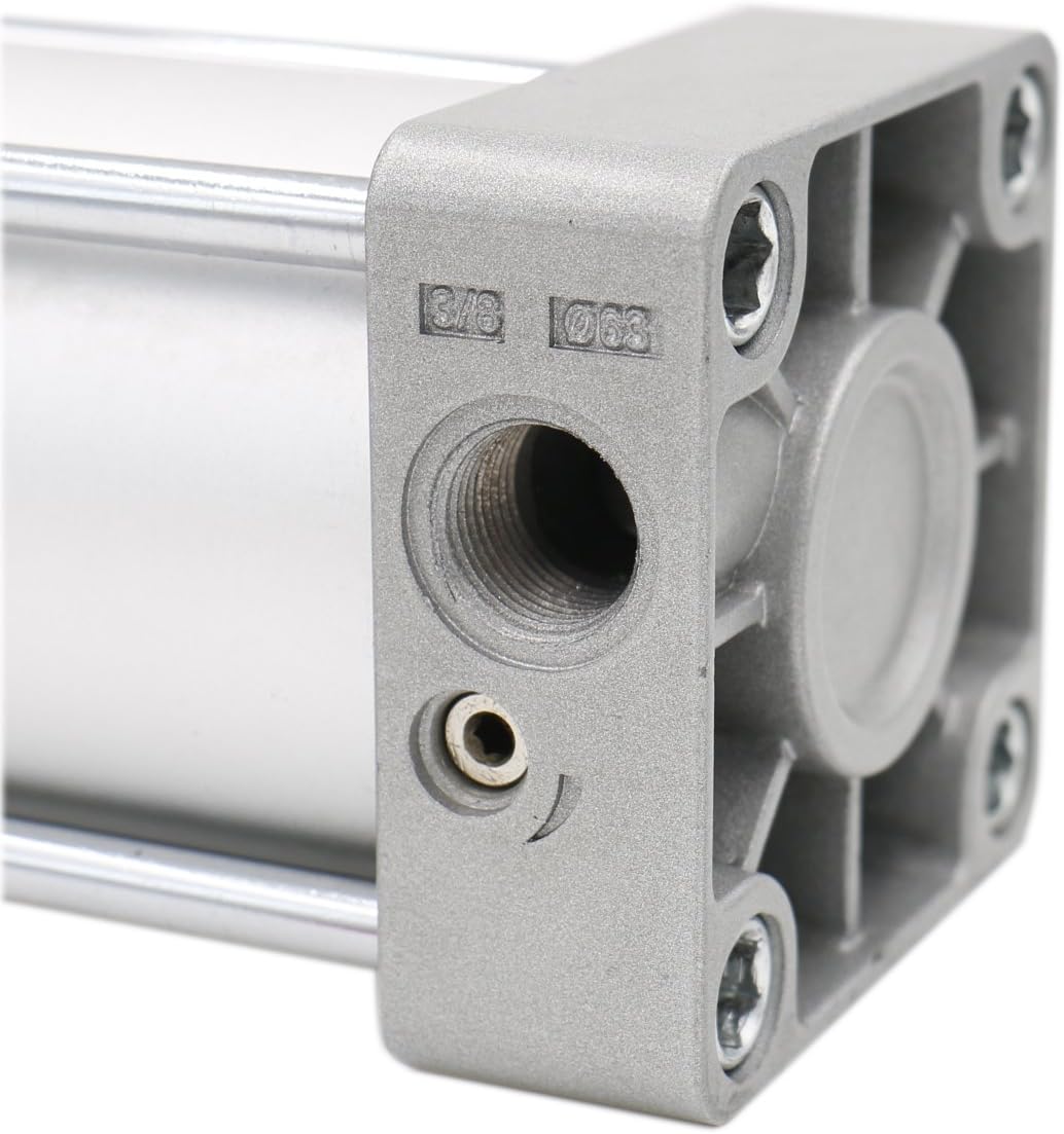 Baomain Cilindro neumático SC 63 X 25 PT38, Diámetro 2 12 pulgadas, Carrera 1 pulgada, Varilla de pistón atornillada de doble acción