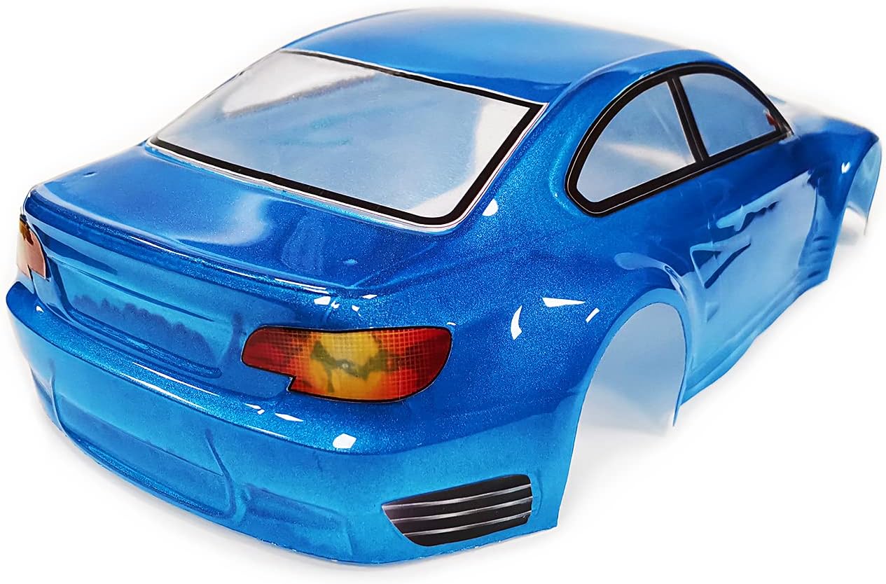 110 Escala E92 Estilo RC LEXAN carcasa de repuesto para Drift Racing Touring On-Road Car Ancho 7.874 in con hoja de calcomanías (azul)