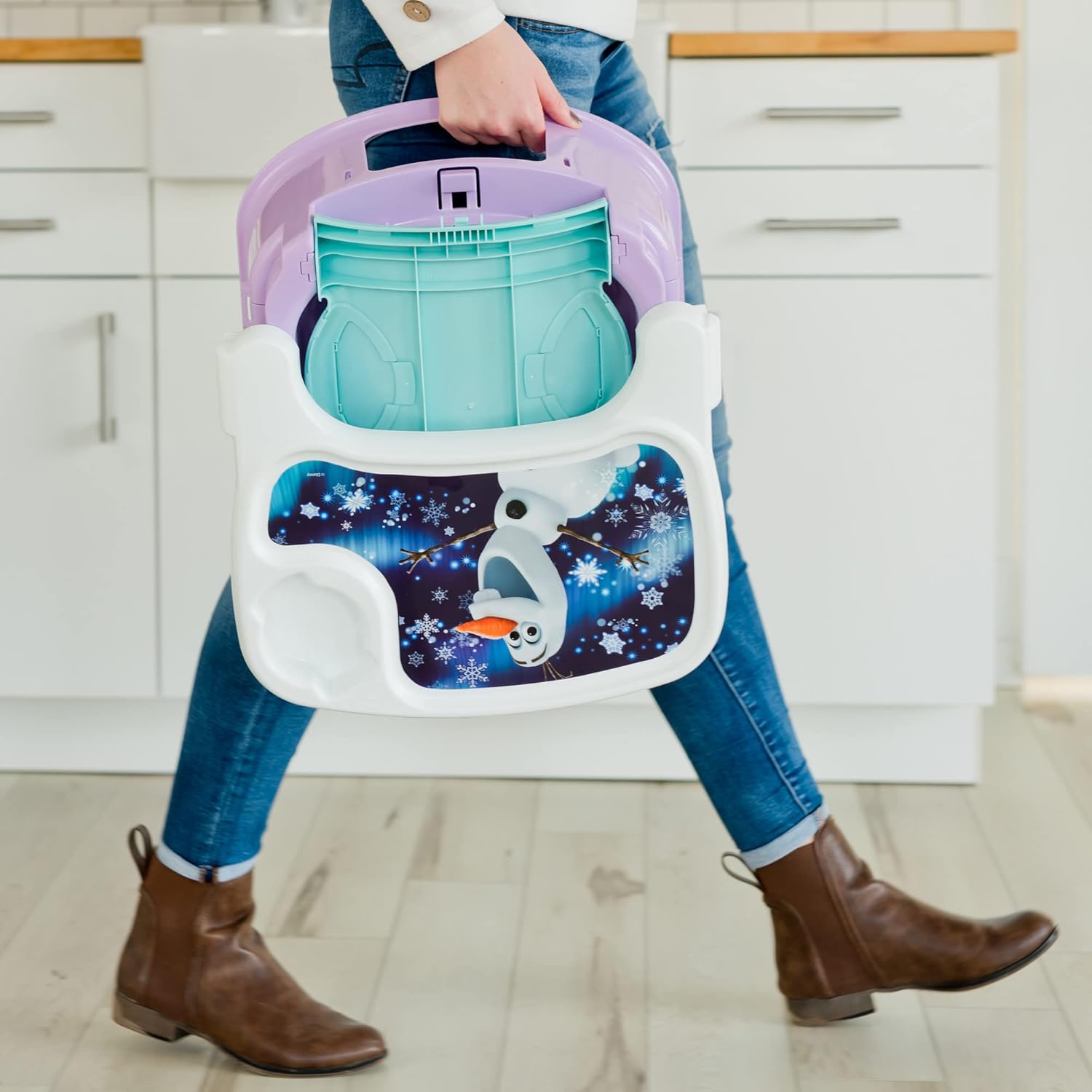 Disney Frozen Mealtime – Asiento elevador para bebé con bandeja ajustable, asiento elevador portátil para mesa de comedor, artículos esenciales de