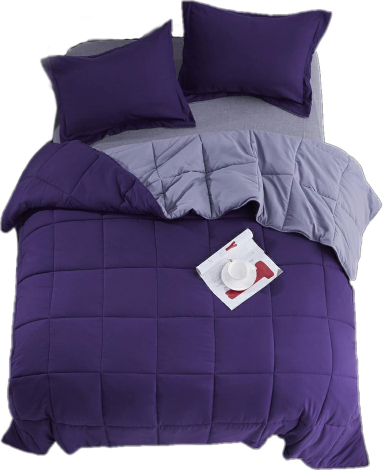 HUAJIE HJ – Juego de edredón de 3 piezas para todas las estaciones, suave, cómodo, alternativo, reversible, acolchado, de gran tamaño, para