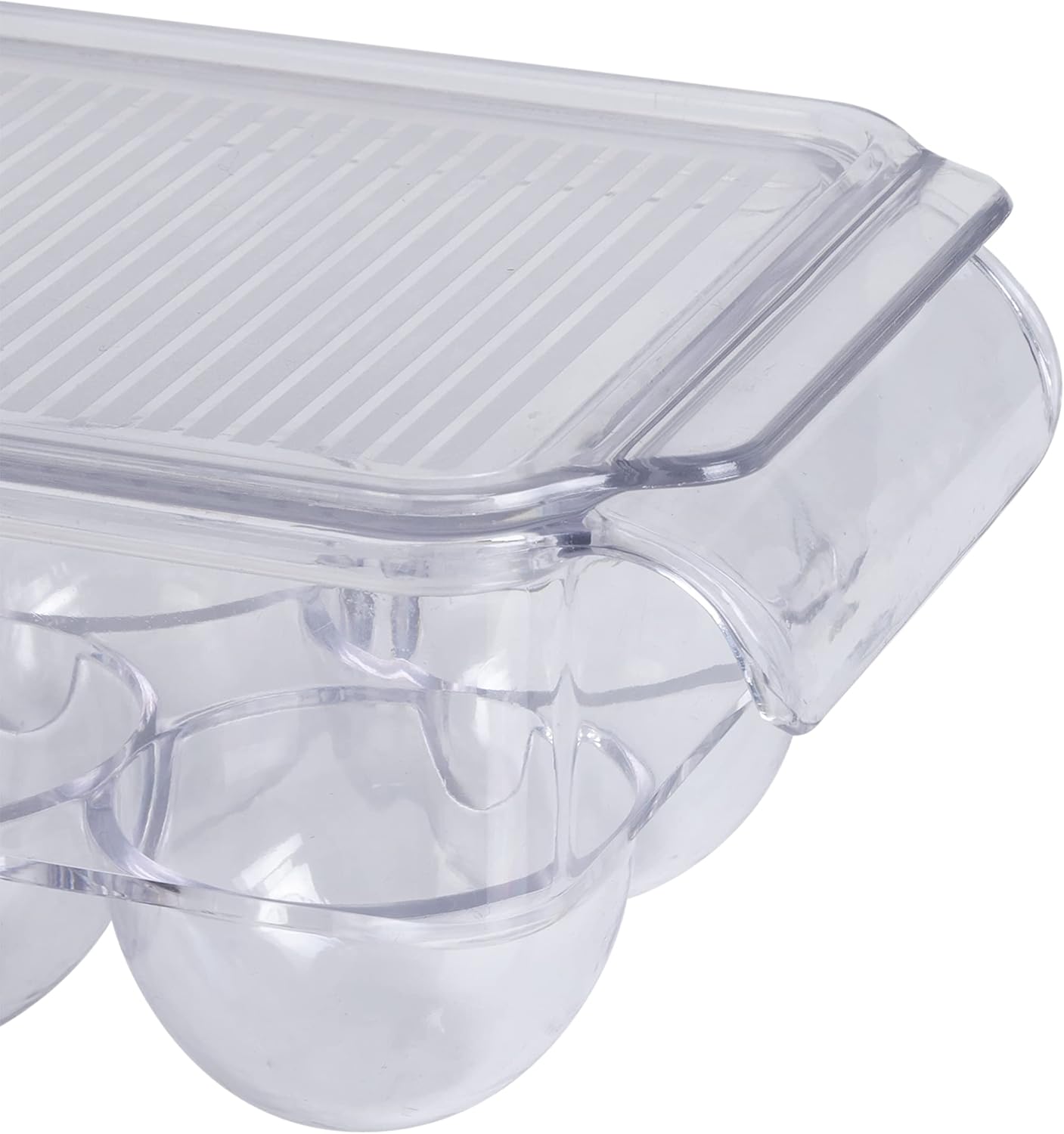 Kitchen Details, Almacenamiento para refrigerador, organizador de refrigerador, transparente con asas, caja de huevos, 1 paquete