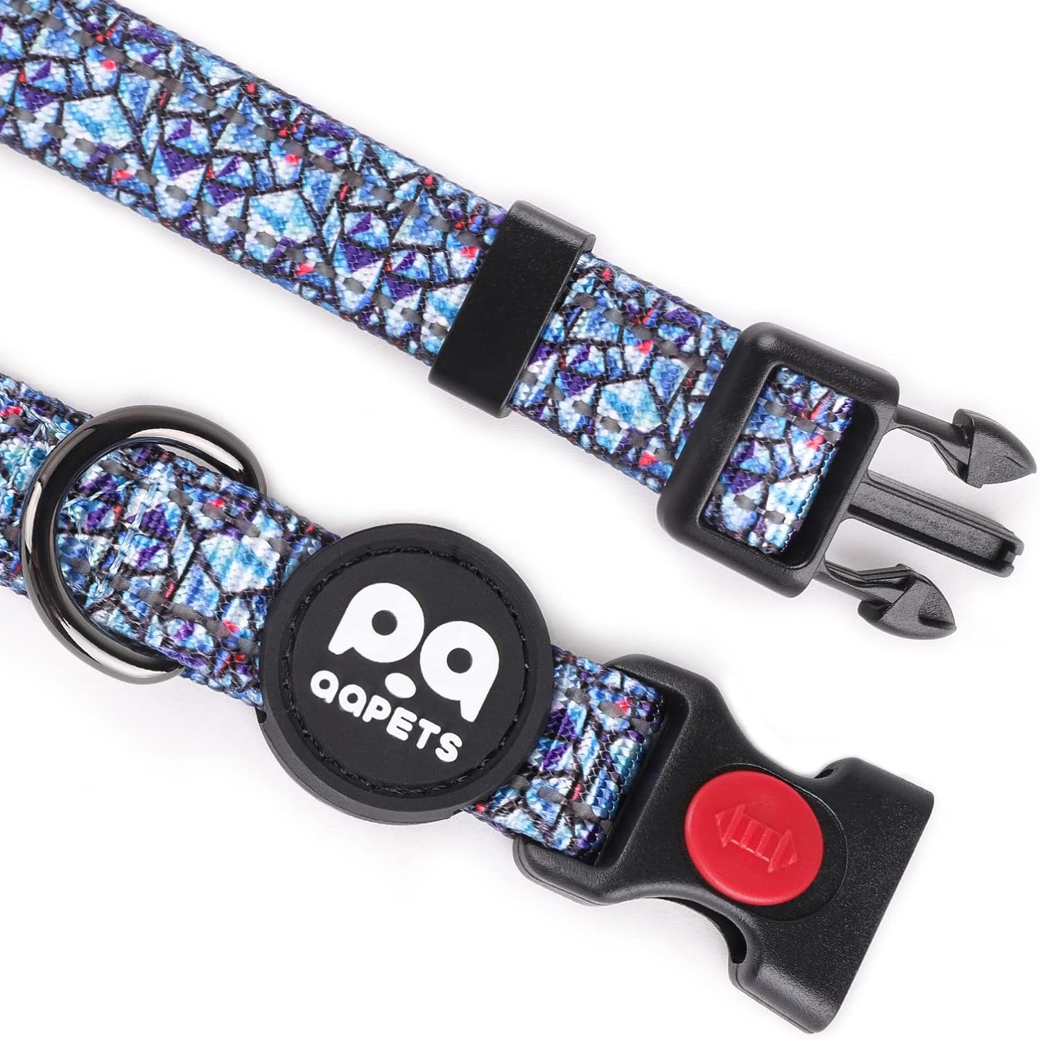 QQPETS Collar reflectante para perro estampado de nailon suave, bonito patrón ajustable para hembras y machos, cachorros, extra pequeño, mediano y