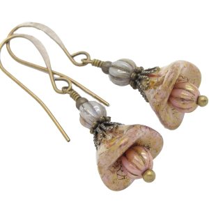 Shabby Chic Earrings with Rustic Glass Flowers Shabby Chic Earrings with Rustic Glass Flowers