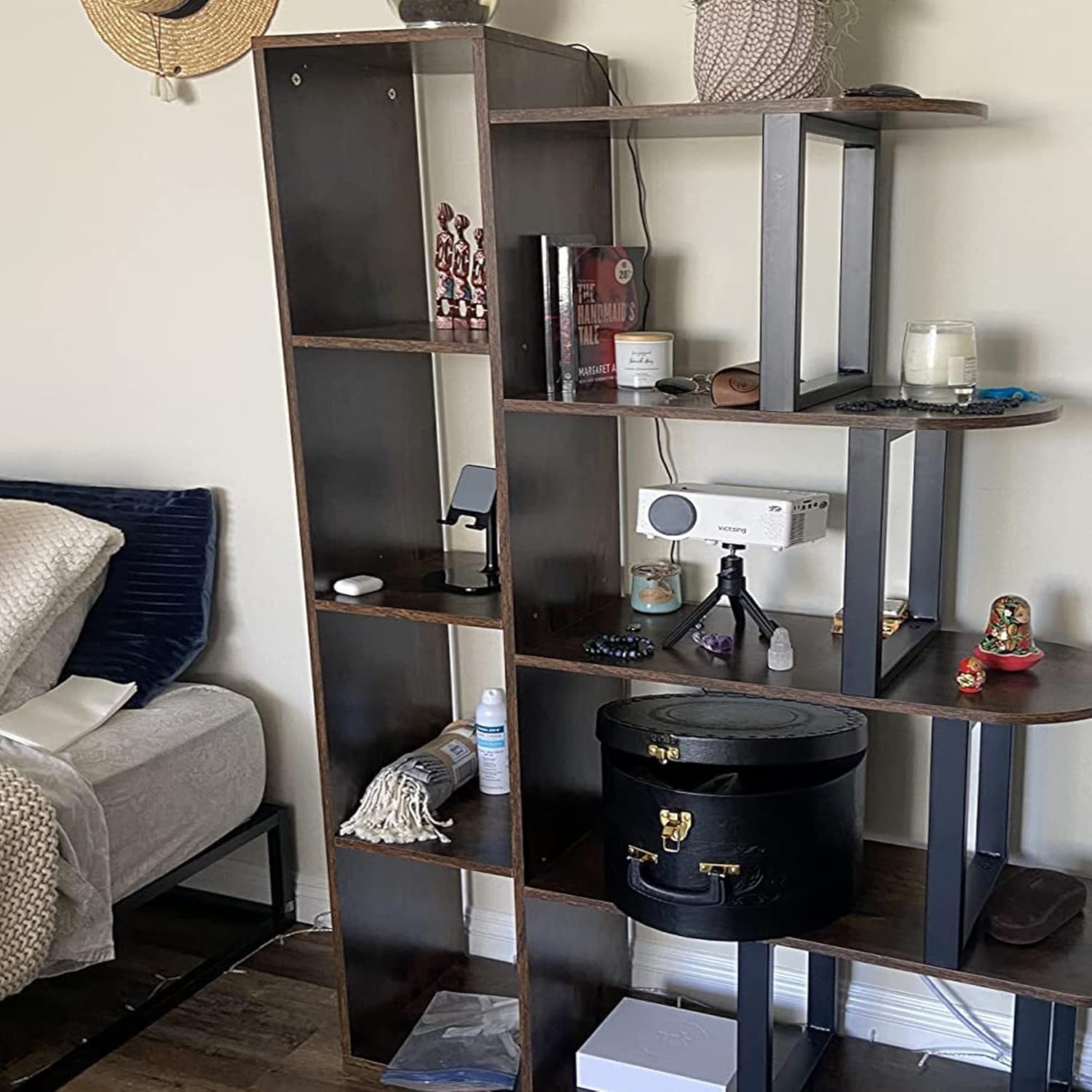 Creative Scents Caja grande para sombreros para hombres y mujeres, contenedor redondo para sombreros, fácil de viajar, con tapa de bloqueo dorada y