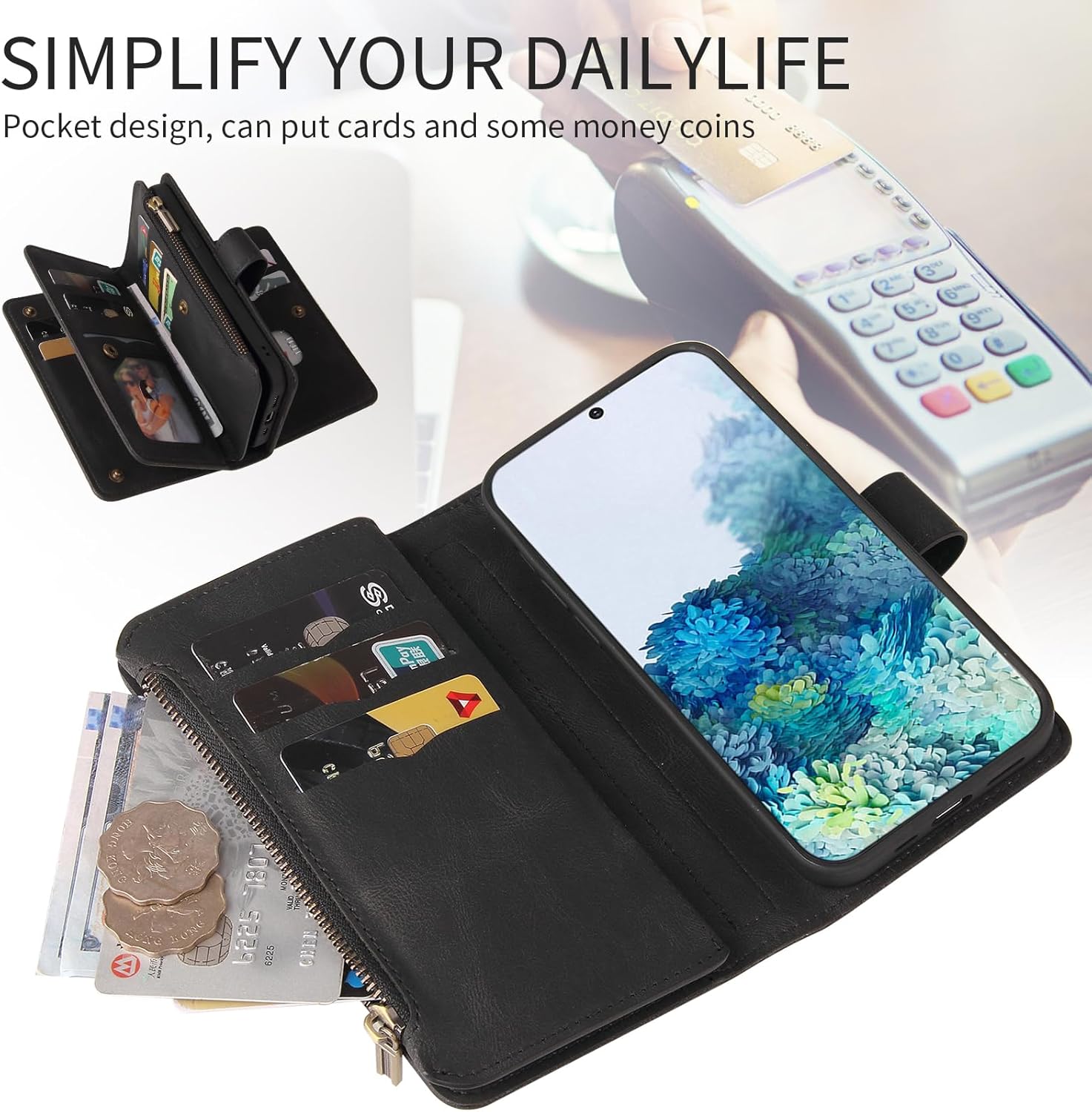 Asuwish Funda de teléfono para Samsung Galaxy S20 5G de 6.2 pulgadas con protector de pantalla de vidrio templado y correa para la muñeca de cuero
