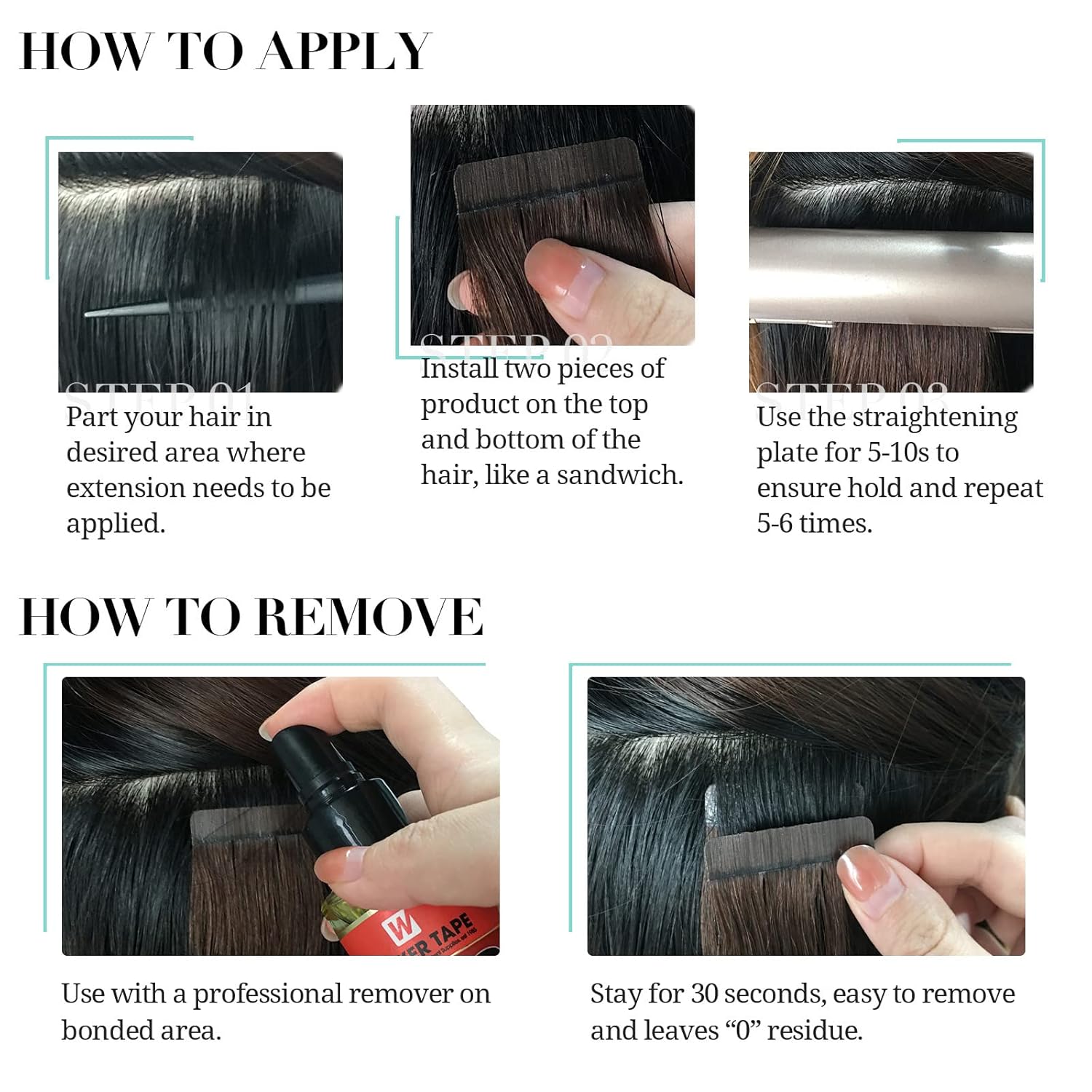 DOORES – Extensiones de cabello con cinta en extensiones de cabello Remy de color real, extensiones de cabello humano natural trama de piel recta