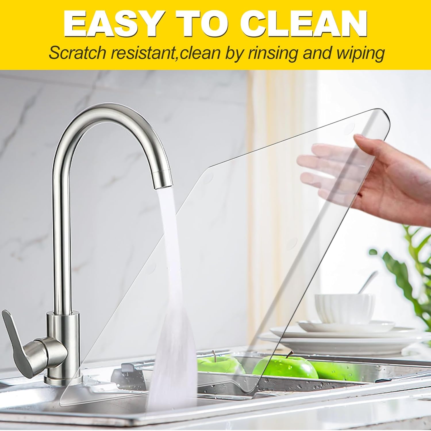 Tabla de cortar acrílica para encimera de cocina, tabla de cortar gruesa mejorada con borde para proteger encimeras del hogar o restaurante (17 x 13