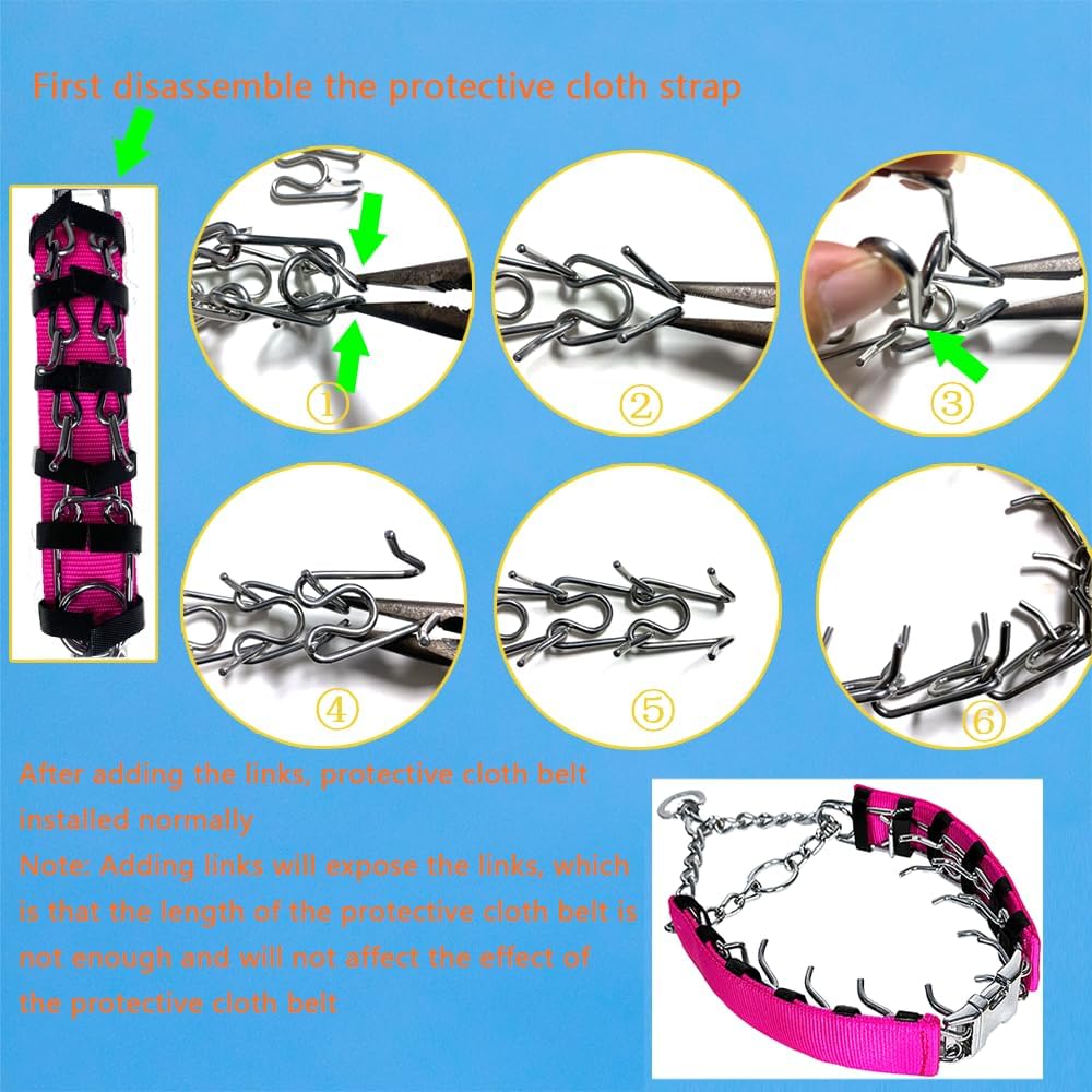 Collar de cadena para perro, con diseño de hebilla de seguridad, masticable duradero de acero inoxidable para perros pequeños, medianos y grandes