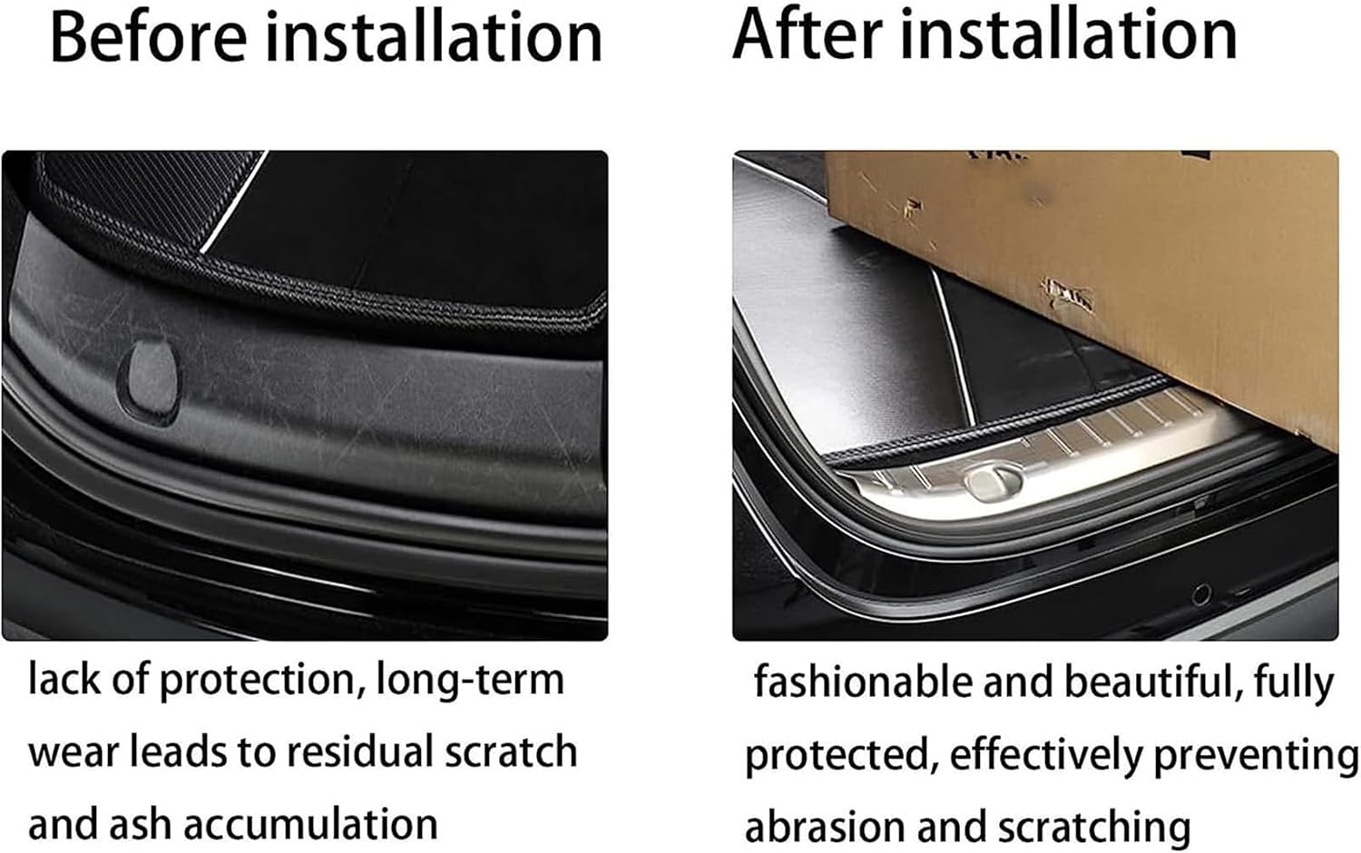 Protector de parachoques trasero para accesorios Tesla Model 3 2017-2021 2022 2023, protector de parachoques de maletero de acero inoxidable (negro)