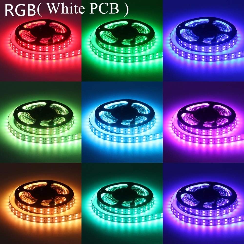 Accesorios de decoración LED, tira de luces LED RGB impermeable 5050 120 LEDSM DC12V RGBWW RGBW Cinta de neón flexible de doble fila de iluminación