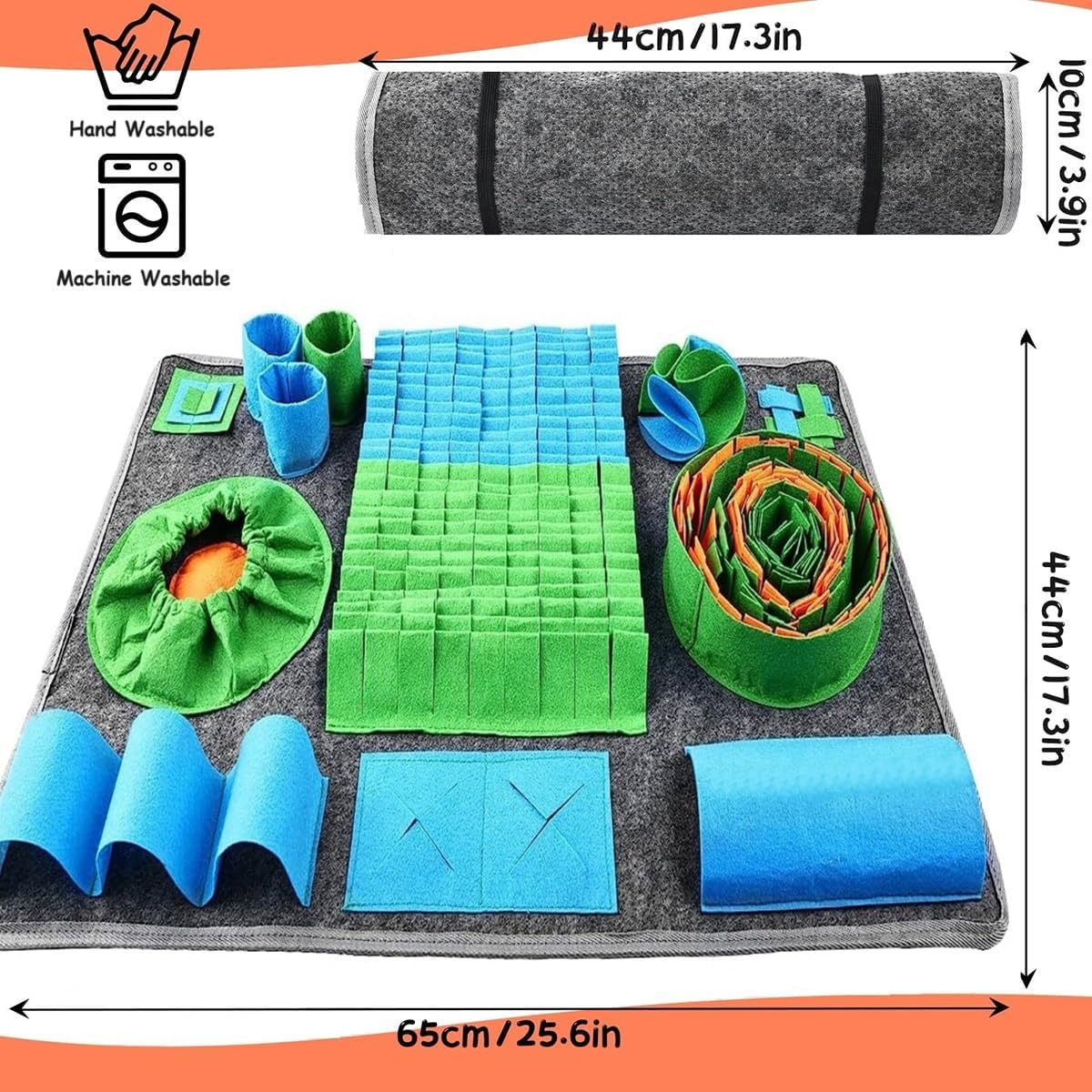 Alfombrilla de olfateo para perros juguetes interactivos de rompecabezas de alimentación con 10 elementos de entrenamiento y 3 niveles de