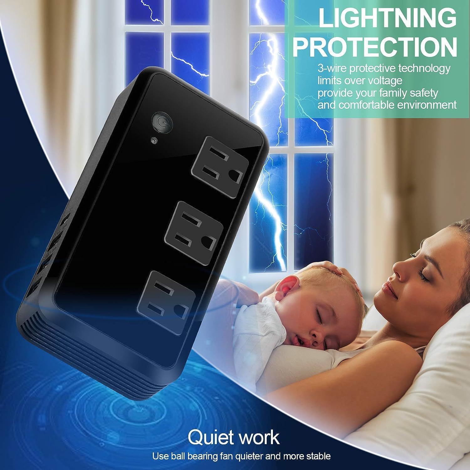 Convertidor de voltaje 2300W Adaptador de viaje universal Convertidor de alimentación reductor de 220 V a 110 V con 3 puertos USB 3 salidas de CA 1