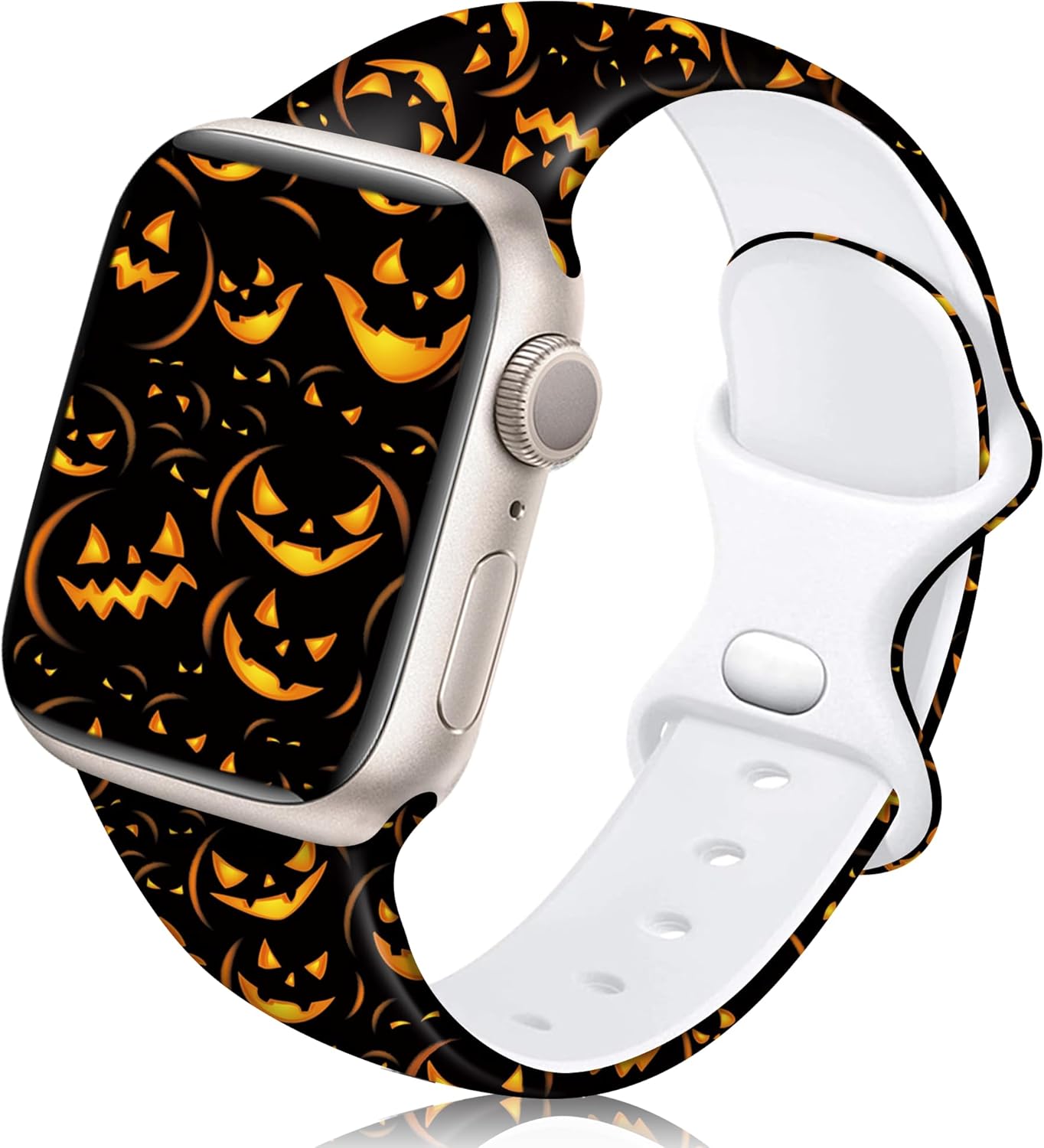 Correas de silicona de Halloween compatibles con Apple Watch Series 9 8 SE 7 6 5 4 3 2 1 Ultra 2, bonitas correas de iWatch para mujeres y hombres,