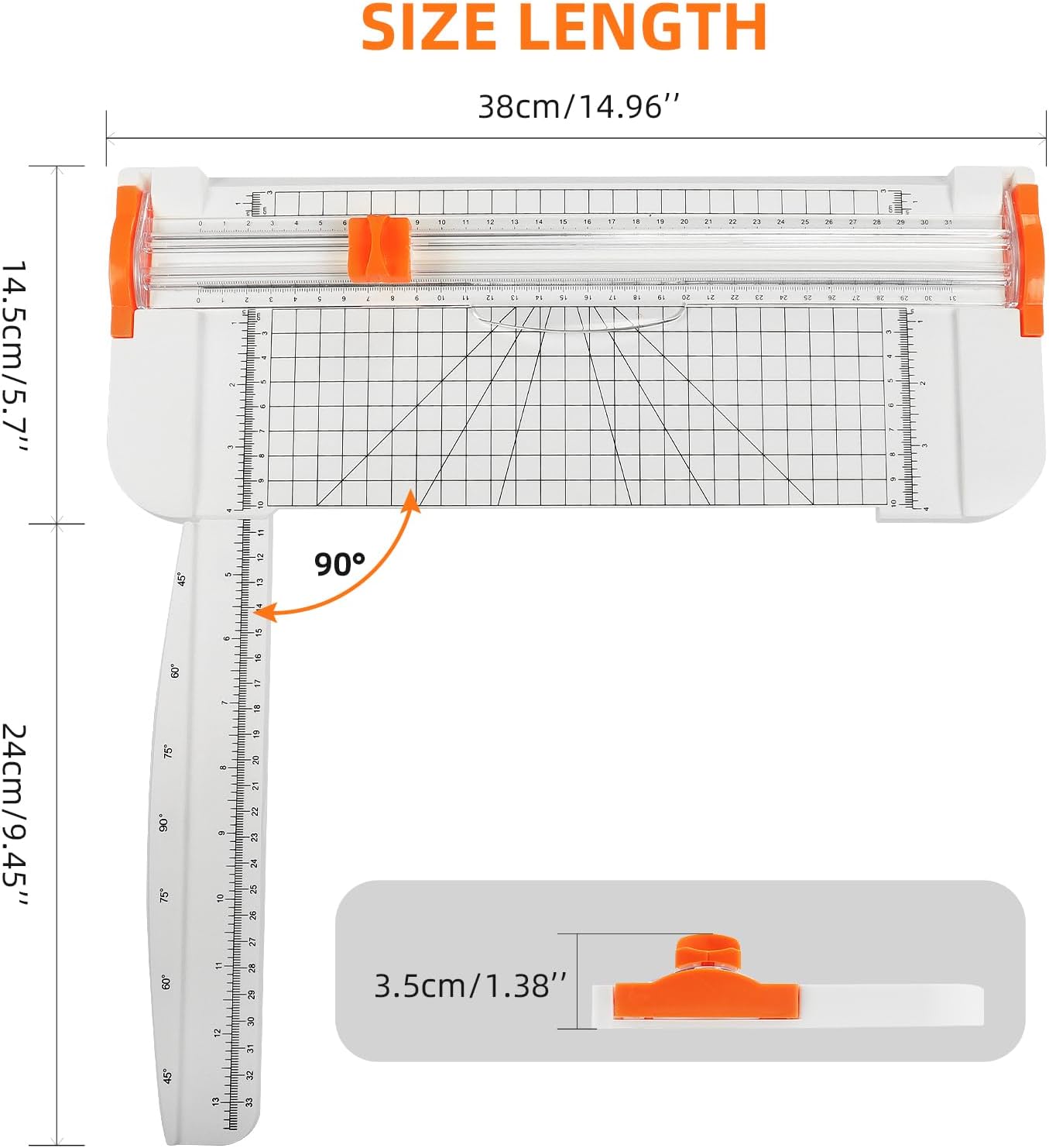 Cortador de papel portátil de 12 pulgadas, cortador de papel, herramienta de suministros para álbumes de recortes con regla lateral de protección